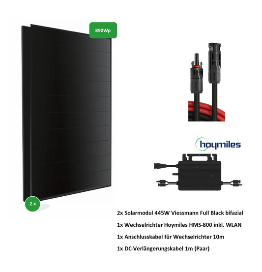 Lieferumfang Balkonkraftwerk Basis mit 2 Modulen 