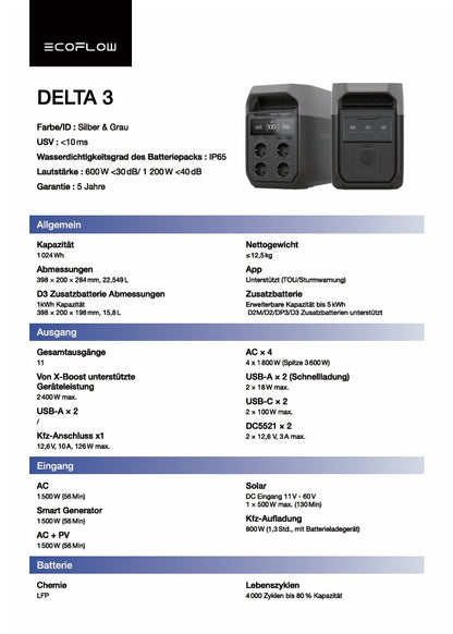 EcoFlow DELTA 3 Series Portable Power Station