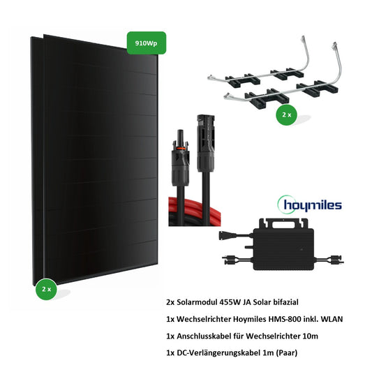 Balcony power plant | 2x modules | Mounting bracket for flat roof